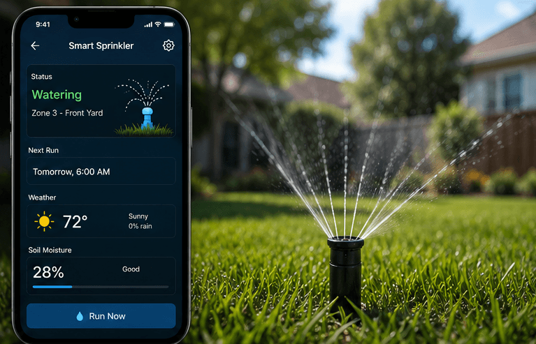 Smart sprinkler schedule and zone controls