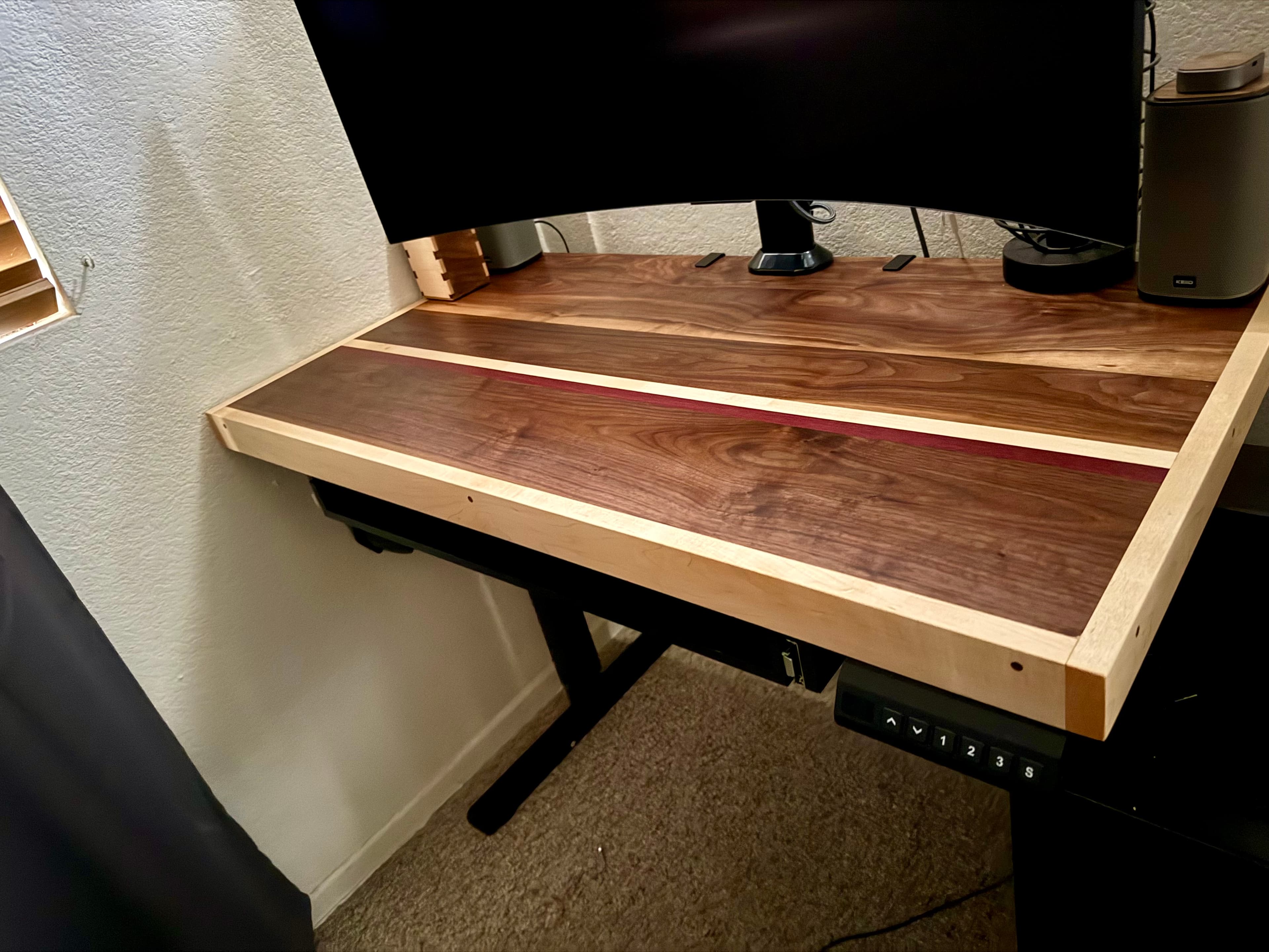Custom walnut desk with clean modern shape